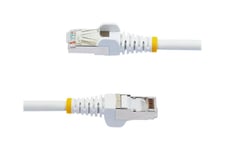 StarTech.com 2m CAT6a Ethernet Cable - White - Low Smoke Zero Halogen (LSZH) - 10GbE 500MHz 100W PoE++ Snagless RJ-45 w/Strain Reliefs S/FTP Network Patch Cord - patchkabel - 2 m - hvid