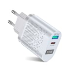 US/EU/UK/KR 65W GaN-laddare för QC 3.0 USB PD väggladdare Typ C USB snabbladdare för bärbar telefon Power Bank-adapter Vit - EU