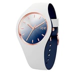 Ice-Watch - Ice Duo Chic White Marine - Montre Blanche pour Femme avec Bracelet en Silicone - 017153 (Small)