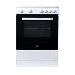 60cm Electric Cooker With 4 Solid Plate Hob In White Freestanding - SIA ESCA61W