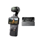 DJI Osmo Pocket 3 + Mic 2 (2 TX+1 RX+Boîtier de Recharge), cam. de vlog avec CMOS 1" et vidéos en 4K/120 IPS, stabilisation à 3 Axes, Map Rapide, Suivi Facial/d’Objet, écran Tactile Rotatif de 2"