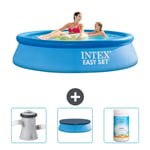 Intex Pyöreä puhallettava Easy Set uima-allas - 244 x 61 cm - Sininen - Mukana Lisätarvikkeet CB75