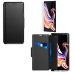tech21 Samsung Galaxy Note 9 Case Protective Note 9 Wallet Case Magnetic Closing Cover with Card Storage Evo Wallet – Black Impact Shield Anti-Scratch Screen Protector (2 Piece Bundle)