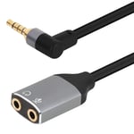 3.5mm TRRS 4Pole Male to Dual 3.5mm 4Pole Female Headset Splitter Cable - 1m
