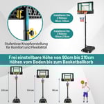 Basketställning 90/158-210 cm höjdjusterbar basketkorg med stativ väderbeständig inomhus utomhusgrön