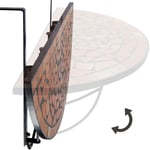 Balkongbord Mosaik sammenleggbart 75x65x62cm - terrakotta