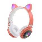 Bluetooth Gaming Headphones,Wireless Foldable Cat Ear Headset with RGB LED Light,Noise Reduction for PS5,Xbox One,Nintendo Switch,PC