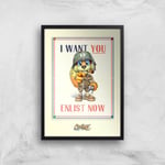 Conker I Want You Giclee Art Print - A4 - Wooden Frame