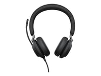 Jabra Evolve2 40 UC Stereo - Micro-casque - sur-oreille - filaire - USB-C - isolation acoustique