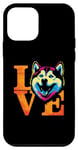 Coque pour iPhone 12 mini Love Siberian Husky Dog – Amoureux de race de chien coloré vintage