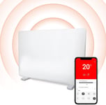 Igenix - Smart Glass Panel Heater, Wipe Clean, Corded Electric, 2000W, White