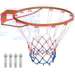 Ø45cm basketkorg med ring & Nät för dörr & Väggmonterad inomhus Mini Basket Hoop Orange