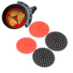 (2 X 20cm/7.9in Red 2 X 20cm/7.9in Black)Air Fryer Mat Reusable Air Fryer