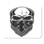 Illustration Skull Bandana on Face Monochrome Home School Game Player Computer Worker MouseMat Mouse Padch