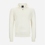 Gran Sasso Skipper Collar Travel Wool Sweater - White