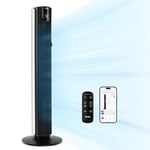 Levoit Smart 42'' Tower Fan for Bedroom, Oscillating Fan with Quiet 26ft/s Velocity 25dB, Brushless DC Motor, 12 Speeds, 4 Modes, 24H Timer with APP, Works with Alexa, Standing Bladeless Fan for Home