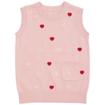 Copenhagen Colors Strikket Vest Med Hjerter Dusty Rose | Rosa | 128 cm