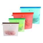 Reusable Silicone Food Storage Bags | Sandwich, Sous Vide, Liquid, Snack, Lunch, Fruit, Freezer Airtight Seal | BEST for preserving and cooking | UPGRADED SIZE - 2 Large & 2 small
