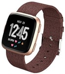 NeatCase Quick Release compatible with Fitbit Versa Watch Strap, Military Canvas Watch Band Watch Strap for Men Women (Coffee)