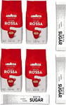 Lavazza Qualita Rossa, Arabica and Robusta Medium Roast Coffee Beans 4 X1 Kg,[Fr
