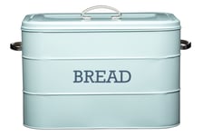 Living Nostalgia Bread Bin with Traditional top-opening lid -Vintage Blue