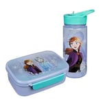 Scooli - Disney Frozen Set de Vaisselle pour Enfants - Set composé d'une boîte à Pain et d'une Gourde - pour Enfants à partir de 4 Ans - en Plastique - sans BPA