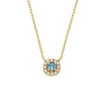 Nuran Sofia 14 karat vitguld Halsband Med Diamanter 0,06 Carat W/SI Og Topas