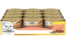 Purina Gourmet Gold Delizie en Sauce Nourriture Humide pour Chats avec Saumon, 24 boîtes de 85 g
