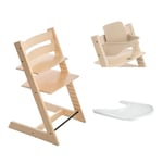 STOKKE - Chaise haute Tripp Trapp Chêne avec plateau et Baby Set V2