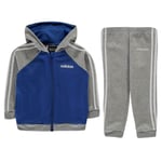 Adidas Kids Boys 3 Stripe Full Zip Tracksuit Baby Fleece Long Sleeve Hooded