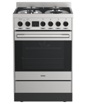 Haier 60cm Dual Fuel Freestanding Cooker With 4 Burner Gas Cooktop Stainless Steel