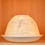 Nordic Lights Stencil Fairy Bone Porcelain Candle Shade Tea Light Holder Gift