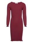 Cotton Dress Burgundy Rosemunde Kids
