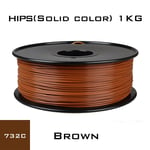 HIPS 1.75 Brown Nipseyteko filament pour impression 3D, consommable d'imprimante en plastique, couleur unie, haute qualité, 1.75mm diamètre, poids bobine 1kg
