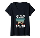 Womens Offical Fawn Saver Quote for Predator Hunter and Yote Hunter V-Neck T-Shirt