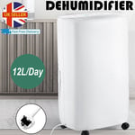 New Large 12L/Day Quiet Dehumidifier For Home Condensation Moisture Damp UK