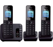 PANASONIC KX-TG8183EB Cordless Phone with Answering Machine - Triple, Black