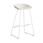 HAY About a Stool 38 High barstol 2.0 Melange cream-vitt stålstativ