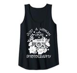 Womens Photographer Vintage Camera Flowers Photography Tank Top