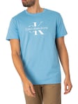 Calvin Klein JeansDisrupted Outline T-Shirt - Dusk Blue