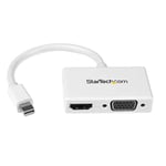 StarTech.com Mini DisplayPort to HDMI and VGA Adapter - Mini DisplayPort Multiport Hub for Your HDMI or VGA Monitor / Display (MDP2HDVGAW),White