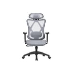 Rootz Ergonomic Dove Grey kontorsstol - Snurrstol - Justerbar stol - Plast, skumvaddering, stål, polyestertyg - svankstöd, material som andas, höjdjus