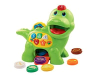 VTech Baby Feed Me Dino | Musical Baby Toy with Numbers, Counting Music & Shapes | Interactive Light Up Toy Suitable From 1, 2, 3 Year Olds Boys & Girls, Green, 27 x 12.3 x 26 cm