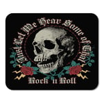 Mousepad Computer Notepad Office Rock Roll Skull Roses Graphics Work Home School Game Player Computer Worker Inch