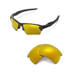 Walleva Polarized 24K Gold Replacement Lenses For Oakley Flak 2.0 XL Sunglasses