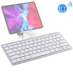 Computer Wireless Keyboard WB-8022 Ultra-thin Wireless Bluetooth Keyboard for iPad, Samsung, Huawei, Xiaomi, Tablet PCs or Smartphones, German Keys(Silver) (Color : Silver)