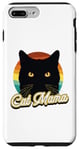 Coque pour iPhone 7 Plus/8 Plus Cat Mama Chat noir sur un dos rétro coucher de soleil
