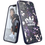 adidas EX7971 Case Designed for iPhone 12 / iPhone 12 Pro 6.1, Drop Tested Cases, Shockproof Raised Edges, Original Snap Case Protective Case, Flowers/Purple/Navy