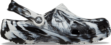 Crocs U Classic Marbled Clog Sandaalit WHITE/BLACK