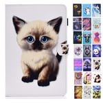 Rose-Otter for Kindle Fire HD 10 (2019) (2017) (2015) Case PU Leather Wallet Flip Case Card Holder Kickstand Shockproof Bumper Cover with Pattern Cute Cat